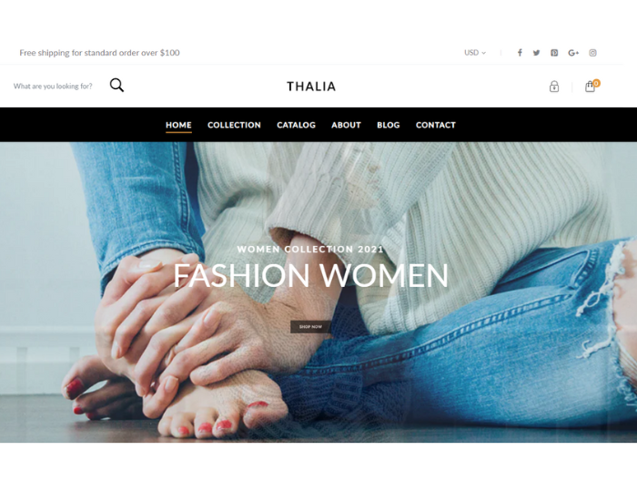 Thalia theme of Shopify