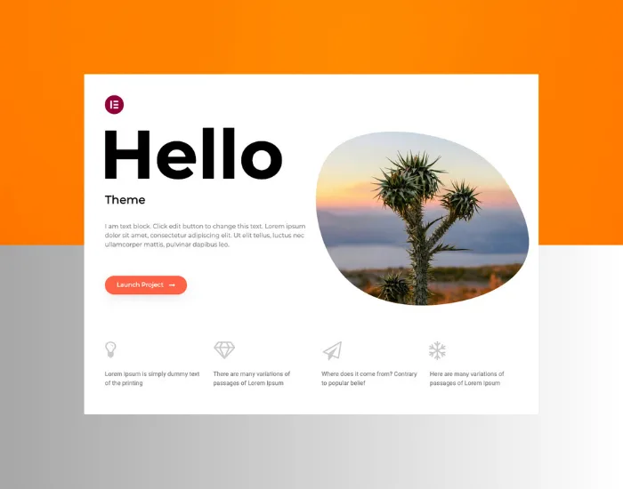 A view of Hello Theme- free WordPress Theme for Bloggers