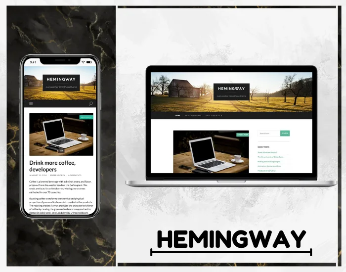 A view of Hemingway Theme - free WordPress Theme for Bloggers