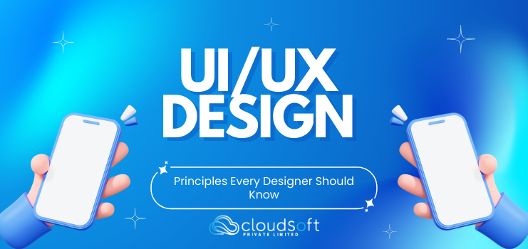 Two mobile in image shows the principles of ui/ux design | Cloudsoft design services